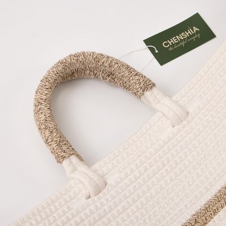 Laundry Hamper - Woven Cotton Jute Basket