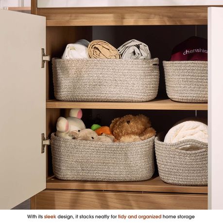 Chenshia 5-Piece Cotton Woven Storage Organiser Bins