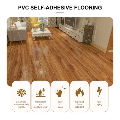 Yellow Wood Grain Self-Adhesive Diagonal Vinyl Panels (36 Piece)