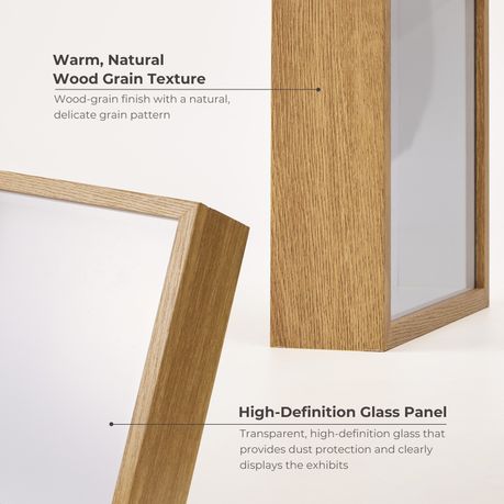 Brown 20cm Shadow Box Frame - 3D Deep Display Case (2 Pack)