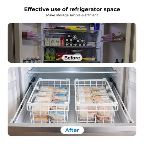 4-Piece Metal Freezer Storage Basket Set