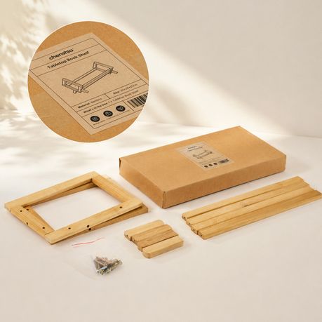 Bamboo Desktop Bookshelf Organiser