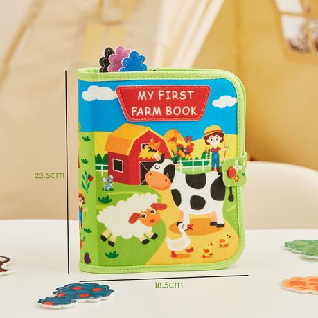 Montessori Toddler Farm Book 10-Page Kids Sensory Play & Learn Book