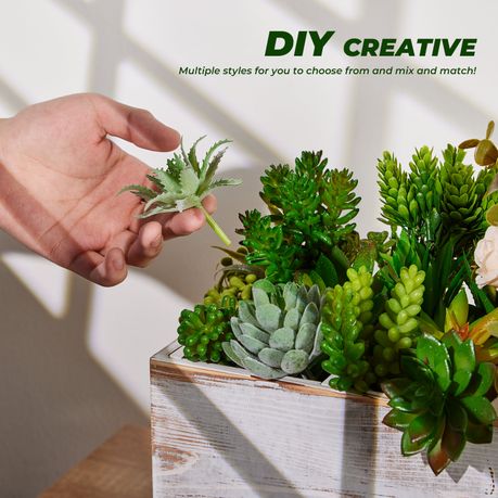 Artificial Succulent Plant Set Faux Succulent Assortment Unpotted Bulk Pack