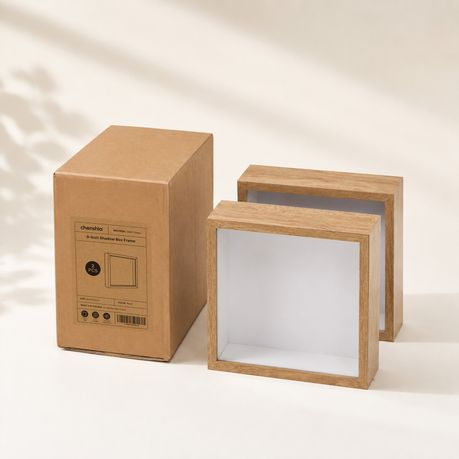 Brown 20cm Shadow Box Frame - 3D Deep Display Case (2 Pack)