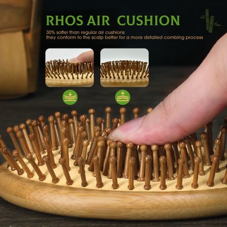 Natural Bamboo Bristle Oval Hairbrush