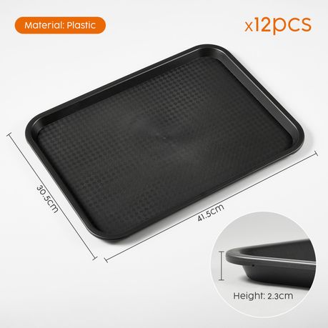 Non-Slip Rectangular Serving Trays - 12 Pack