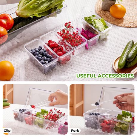 5L Ice Chilled Cocktail Garnish Tray Set