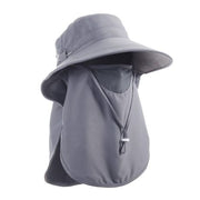 Sun Protection Hat with Neck Flap - Grey