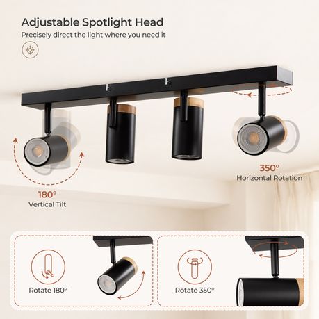 4-Head Adjustable Spotlight Ceiling Light