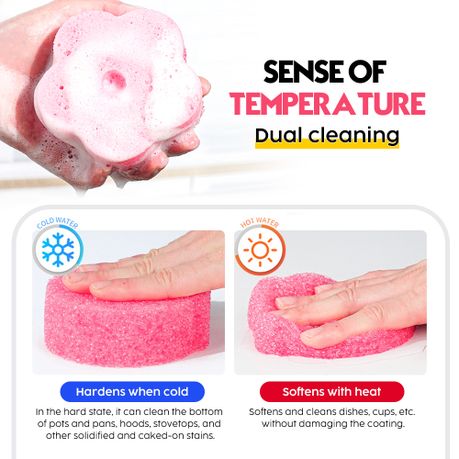 3-Pack Heat-Activated Sponges- Dual-Sided Scrubber Set