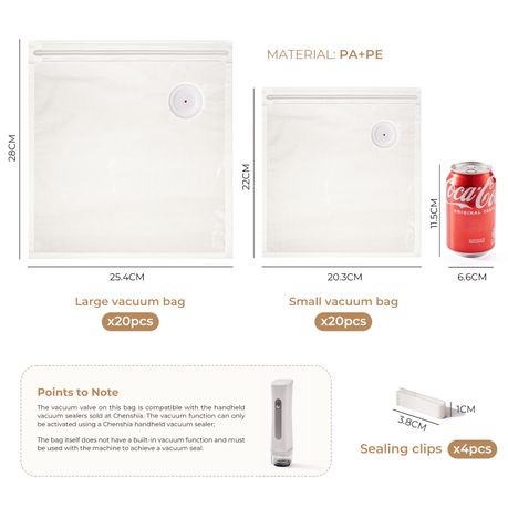 40-Piece Reusable Vacuum Sealer Bags