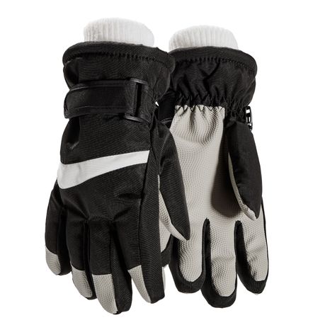 Kids Winter Gloves Waterproof Thermal Snow Ski Mittens - Black