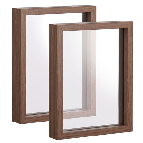 2pc Wooden Floating Picture Frames