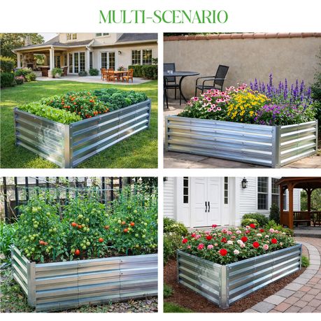Galvanised Steel Raised Garden Planting Beds for Outdoor Garden