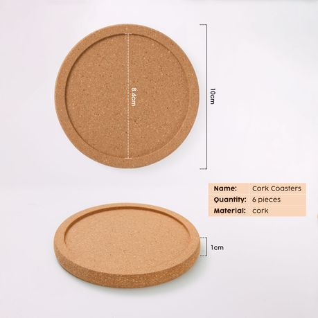 Round Cork Coaster & Trivet Set - 6 Pack