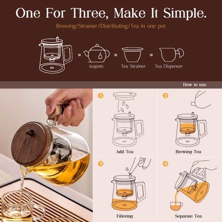 Glass Teapot with Removable Infuser 650ml