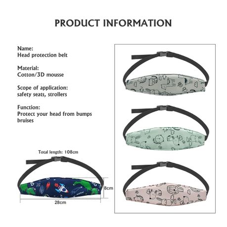 Adjustable Baby Car Seat Head Support Band