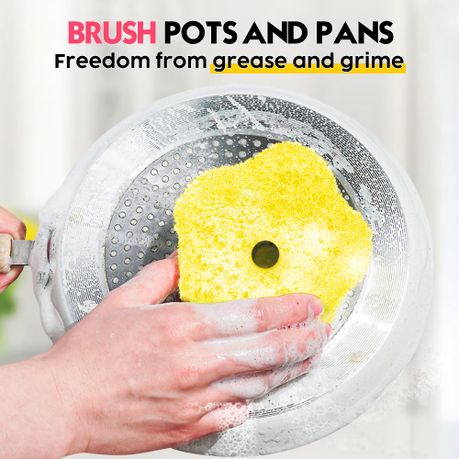 3-Pack Heat-Activated Sponges- Dual-Sided Scrubber Set