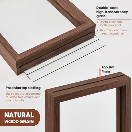 2pc Wooden Floating Picture Frames