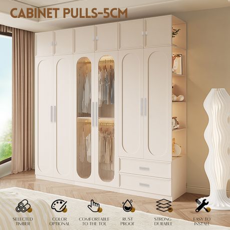 8Pc Home Kitchen Cabinet Pulls Handle Stainless Steel Rack Drawer