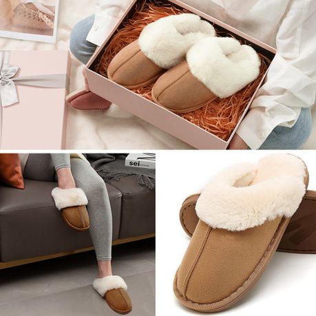 Wool Slippers Unisex Plush Fur Slippers