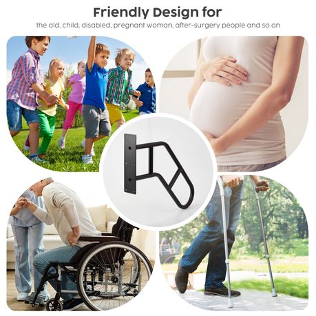 Stair Handrail 45 Degree Tilt Carbon Steel Grab Bar