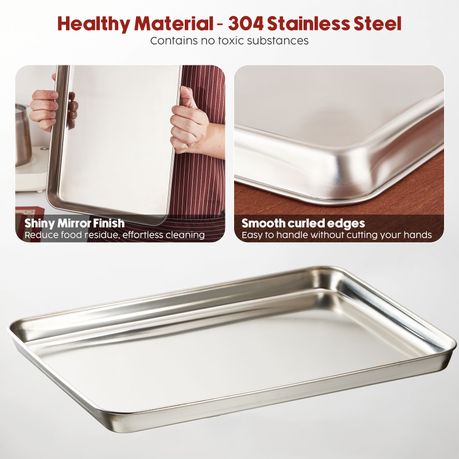 9Pc Stainless Steel Baking Mat Roasting Pan Baking Pan Rack Set