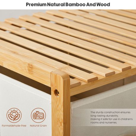Bamboo Pull Out Drawer Organizer Home Office Storage Rack