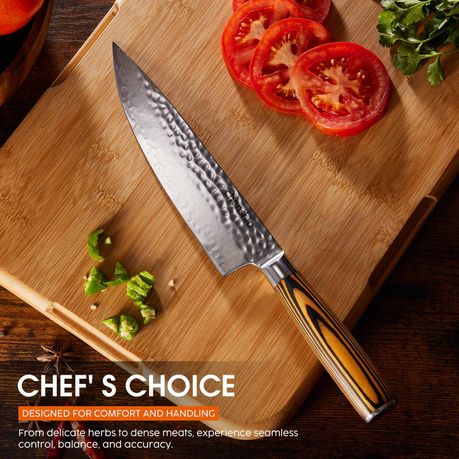 33cm VG10 Damascus Steel Chef Knife - Hammered Pattern