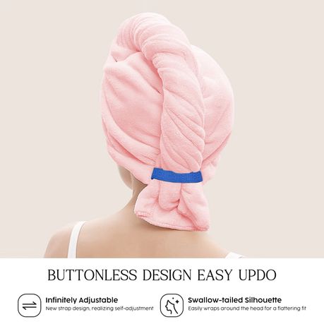 Microfiber Hair Towel Wrap Anti Frizz Absorbent Turban