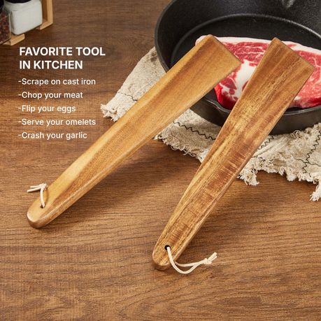 Teak Wooden Spatula Set - 2 Piece