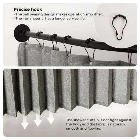 Chenshia Magnetic Folding Shower Curtain Kit No-drill & Waterproof Curtain