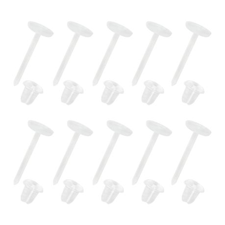 Unisex Transparent Stud Earrings - 10 Pieces