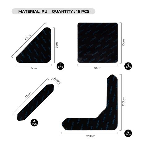 Reusable Rug Grip Tape Anti Slip Carpet Corner Grippers - 16-Pack