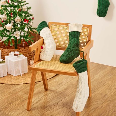 Green Knitted Christmas Stockings
