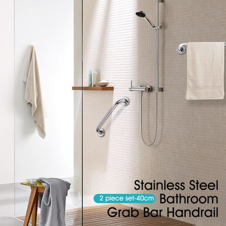 Stainless Steel Bathroom Shower Grab Bar - 2-Pack