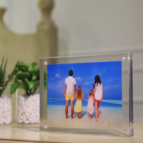 Chenshia 2Pc Acrylic Photo Frame Magnetic Dual-Sided Desktop Picture Frame