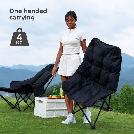 Foldable Cotton-Fill Camping Sofa Outdoor Camping Reclining Chair