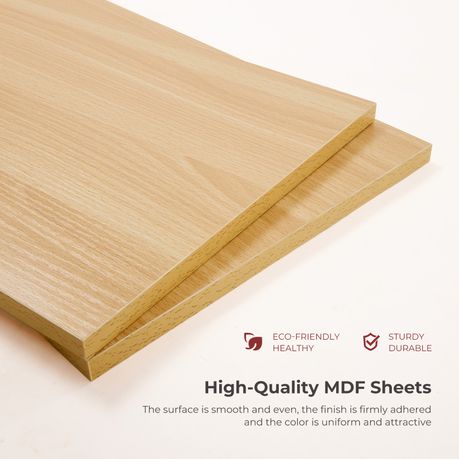 80cm Floating Wall Shelf with Metal Brackets - Beige
