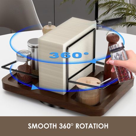 360 Rotating Napkin Holder & Spice Rack Table Organizer