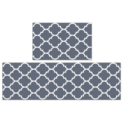 Blue Non-Slip Absorbent Floor Mat Set -50x80cm & 50x160cm Runner