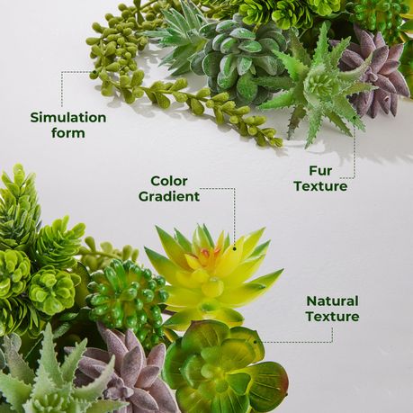 Artificial Succulent Plant Set Faux Succulent Assortment Unpotted Bulk Pack