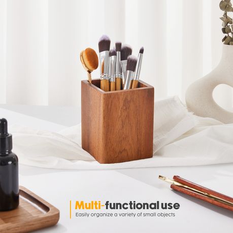 Chenshia 2Pc Walnut Wood Desk Office Organizer