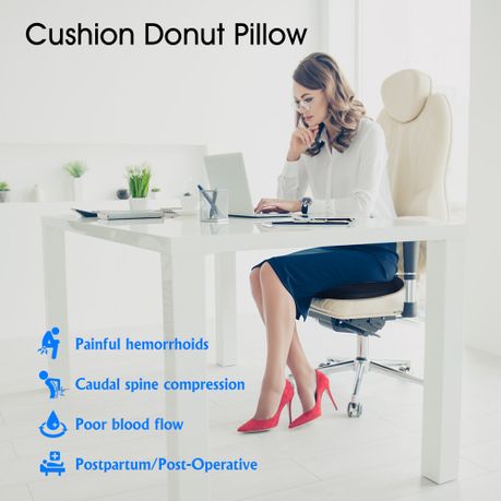 Ergonomic Memory Foam Donut Seat Cushion - Tailbone Pressure Relief