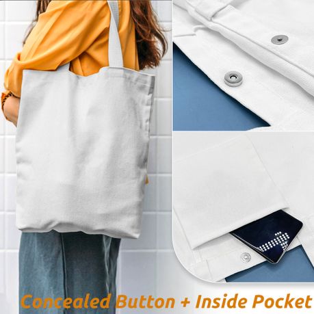 Blank Cotton Tote Bags - 5 Pack