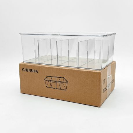 Stackable Food & Tea Bag Organiser with Adjustable Dividers