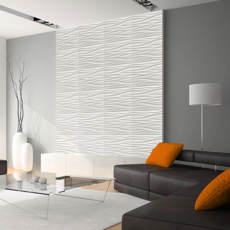 16-Piece 3D Diamond PVC Wall Panels - White, 4 m²