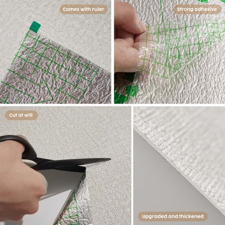 Textured Self-Adhesive Foam Wallpaper - 50 cm × 10 m