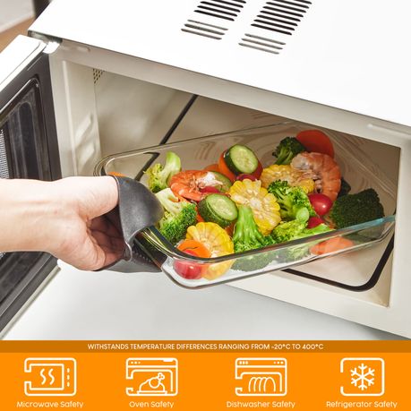 Chenshia 3-Pack Glass Baking Dish Set - Rectangular Oven-Safe Bakeware